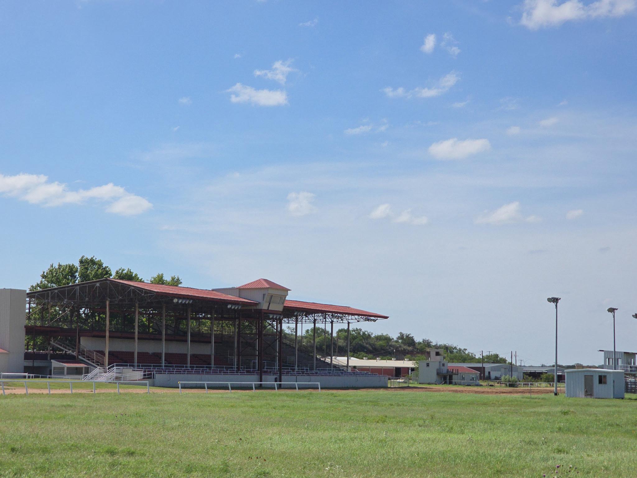 G. Rollie White Downs grandstand and arena grounds in Brady, Texas